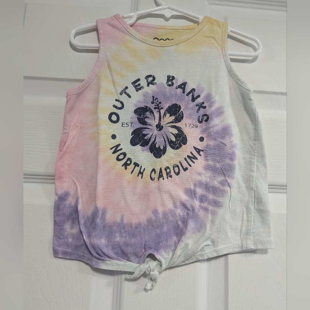 Exist Kids Outer Banks Tie-Dye Knot Tank Top - Pink, Purple & Yellow Girls 4T